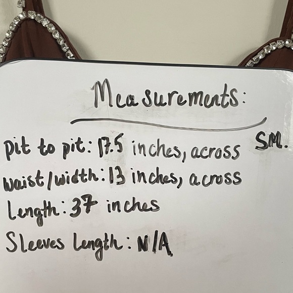 Primi Bodycon Rhinestone Sleeveless Brown Mini Dress with a V-Neck Style - S - Picture 6 of 6